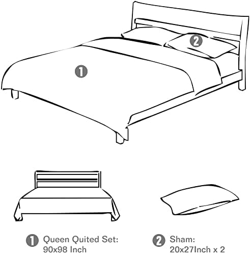 Bedspread Quilt Sets 3-Piece Lightweight Coverlet Set - Image 8