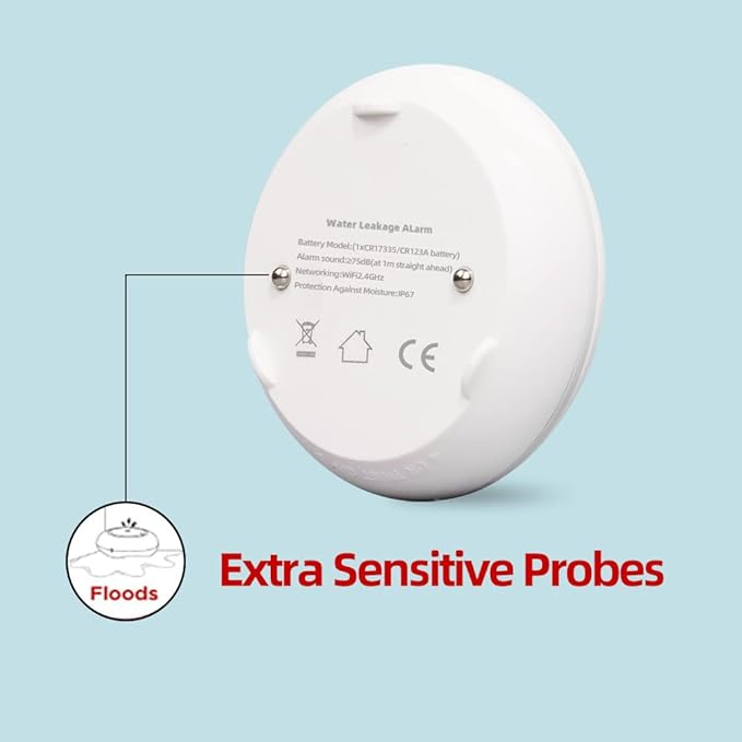 Heiman Water Leak Detectors 3 Packs for Home, Wi-Fi Smart Water Sensor Alarm, 75 dB Water Flooding Alerts and App Remote Notifications, Leak and Drip Detectors for Basement, Kitchen, Laundry, Bathroom