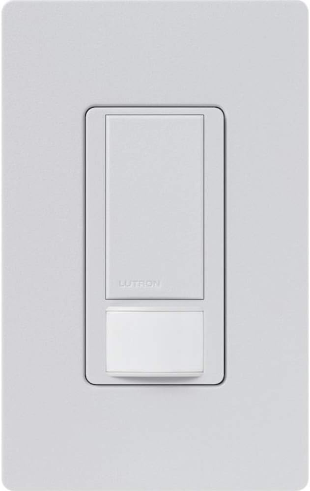 Lutron Maestro Motion Sensor Light Switch Indoor for Bathroom, Garage, Laundry Room, Any Bulbs, Occupancy Vacancy Sensor, Single-Pole, MS-OPS2-PD, Palladium