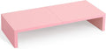 TEAMIX Pink Monitor Riser-20L inch, Wood Monitor Stand for Desk, Sturdy TV/Screen/PC/Printer/Laptop Riser,Computer Shelf with Storage TV Holder for Home Office (Pink, 20 inch)