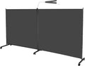 MAYOLIAH 2 Large Panels Room Divider on Lockable Wheels, Portable Wall Divider by MayoliahHome