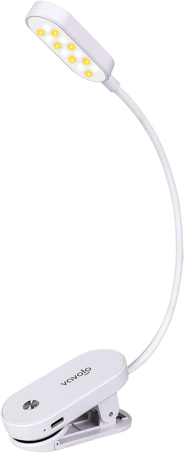VAVOFO Rechargeable Book Light, 14 LEDs Eye Care Clip On Amber Reading Light by VAVOFO