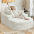 Oversized Lounge Chaise Indoor, D-Shaped Upholstered Corduroy Sofa Bed by SofaFurniture