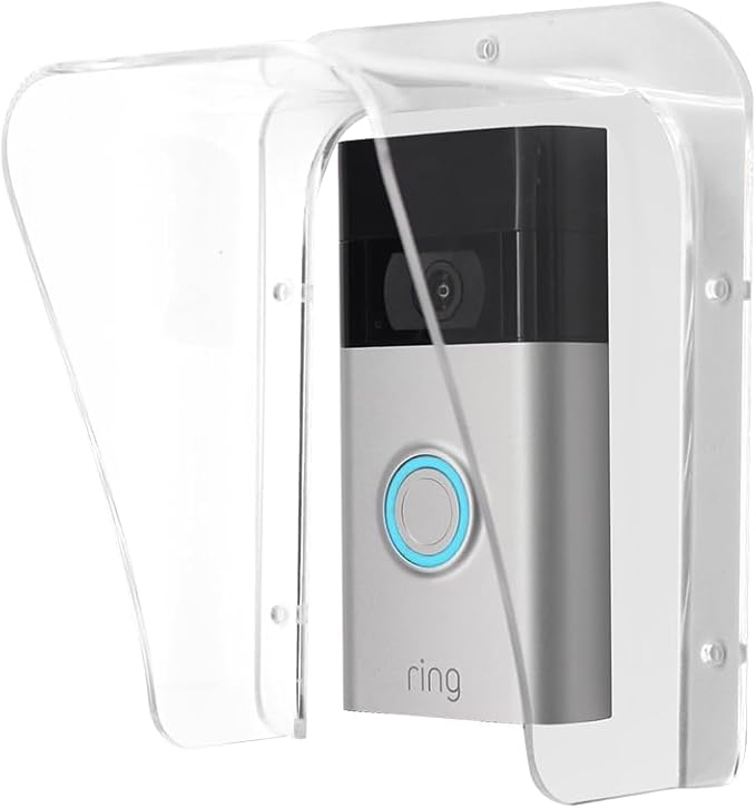 Doorbell Rain Cover Weatherproof Compatible for Ring/Blink/Google Nest Video Doorbells, Large Acrylic Doorbell Cover Protector for Outside Camera Doorbells/Door Keypad/Attendance Machine(Model B)