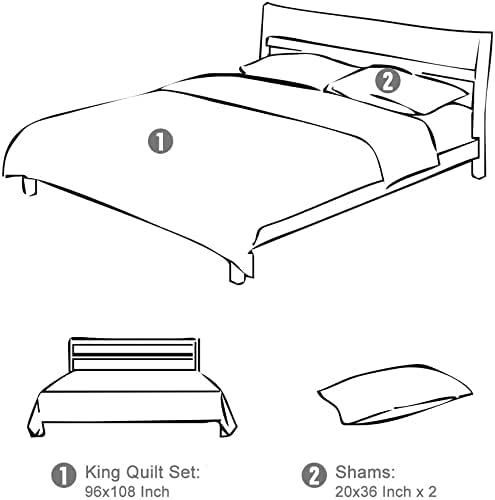 3-Piece King Quilt Sets with Shams Oversized Bedding Bedspread Reversible Soft - Image 6