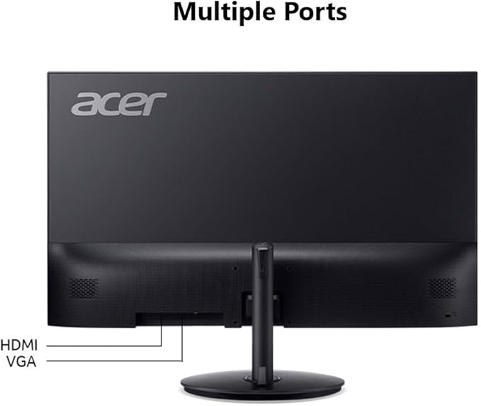Acer SH272 G0bih 27" IPS Full HD (1920 x 1080) Ultra-Thin Gaming Office Monitor | Adaptive-Sync Support (FreeSync Compatible) | Up to 120Hz Refresh | 1ms (VRB) | Adjustable Stand | HDMI & VGA Ports