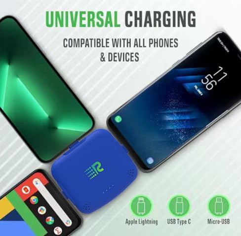 Rush Charge Universal COMET Portable Power Bank – 3200mah, 2.1A High-Speed Fast Charging - Apple Lightning, Type C, Micro-USB Charges 3 Devices at a Time Pre-Charged Compatible with iPhone 17 16 15 14