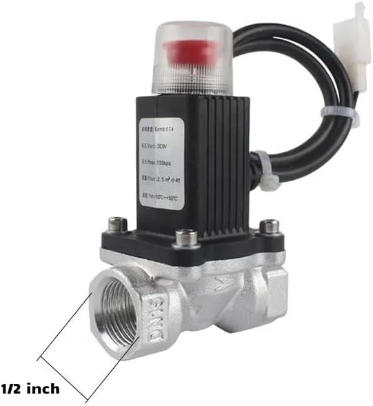 CYBIN Natural Gas Leak Detector for Home, Battery Operated Propane Gas Detector with Solenoid Valve 1/2 inch, Automatic Gas Detector for LPG Methane Propane Butane in Kitchen and RV