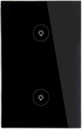 WiFi Smart Wall Touch Light Switch Glass Panel Wireless Remote Control by Mobile APP Anywhere Compatible with Alexa,Timing Function No Hub Required (Wall Switch 2 Gang)