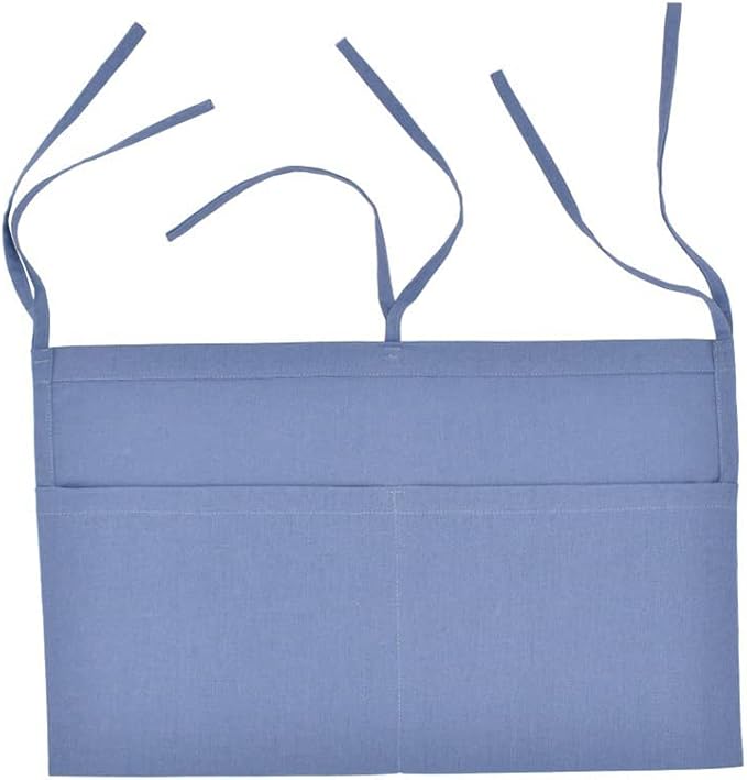 Linen Baby Bedside Hanging Storage Bag, 2 Pockets Organizer - Image 2