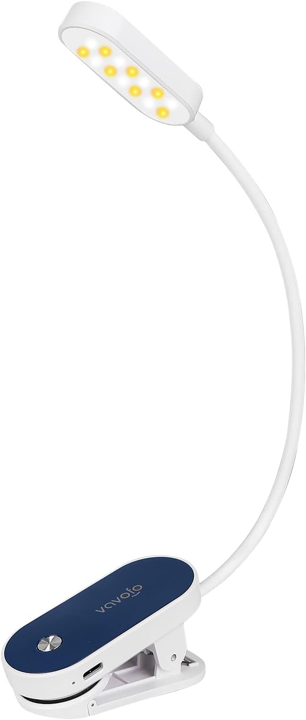 VAVOFO Rechargeable Book Light, 14 LEDs Eye Care Clip On Amber Reading Light by VAVOFO