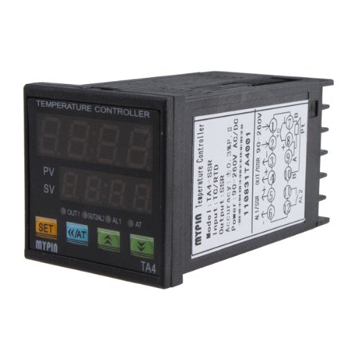 F/C PID Temperature Controller, AGPtEK Dual Display Digital Programmable Temperature Control TA4-SSR Solid State Relay with 2 Alarms