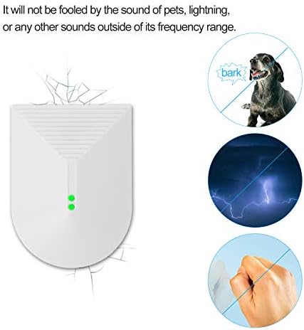 HEEPDD Glass Break Shock Detector, Security Window Sensor with 9 Meters Range, Wall Mount, Ceiling Compatible for Home Protection System