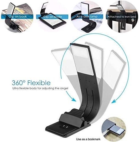 Book Light, LED Reading Lamp USB Rechargeable Flexible Night Light 4 Level - Image 4