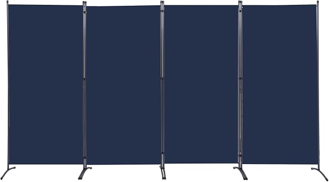 4 Panel Folding Room Divider, Sturdy Frame Freestanding Wall Divider by YASRKML