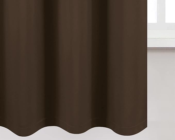 100% Blackout Curtains 40 x 63 Inch/Chocolate Brown Curtains 2 Panels - Image 9