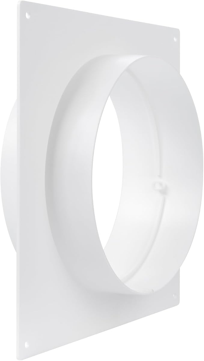 Repa Market 6 Inch Duct Connector Flange with 2 Clamps/Plastic Round Male Fit Vent Pipe Adapter/Wall Plate HVAC Exhaust & Intake Coupling/Airflow Fitting for Ventilation and Cooling Systems