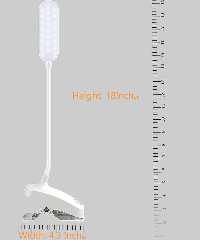 COLORLIFE Desk Lamp Clip On Light-7W 2600mAH Flexible Gooseneck Battery - Image 2