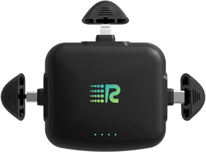 Rush Charge Universal Comet Portable Power Bank 3200mah, 2.1A High-Speed Fast Charging - Apple Lightning, Type C, Micro-USB Charges 3 Devices at a Time Pre-Charged Compatible with iPhone 17 16 15 14