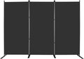 MAYOLIAH 3-Panel Black Room Divider 6ft Tall Folding Privacy Screen | w/ by MayoliahHome