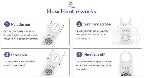 Hootie Personal Safety Alarm for Women, Men, & Kids - Keychain Alarm, Self Defense Strobe & Siren, Security Siren Keychain with 130dB Self Defense Siren & Strobe Light - Mint