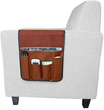 5 Pockets TV Remote Control Holder Couch Sofa Tray Armrest Organiser Oxford - Image 2