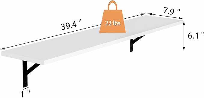 Long Wall Shelves, 39.4 Inch Wall Mounted Shelves - Image 3