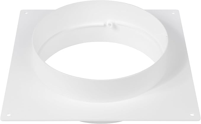 Repa Market 6 Inch Duct Connector Flange with 2 Clamps/Plastic Round Male Fit Vent Pipe Adapter/Wall Plate HVAC Exhaust & Intake Coupling/Airflow Fitting for Ventilation and Cooling Systems