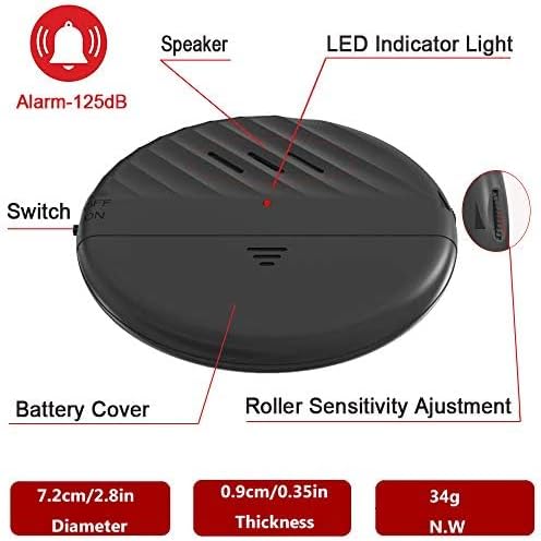 EverNary Window Vibration Alarm,5Pack-125dB Loud Ultra-Slim Anti-Theft Alarm for Door and Window Glass Break Sensor Alert with Adjustable Sensitivity (5, Black)