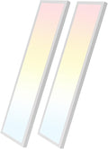 HOLDWILL 1X4 FT Led Flat Panel Light, 2 Pack 5CCT Surface Mount Ceiling Light,Dimmable 5 Wattage Adjustable Edge-Lit Flush Mount or Drop Ceiling for Office,Shop and Super Market