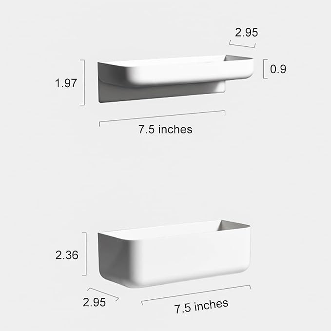 Adhesive Plastic Floating Shelf Stick on Wall Mounted Shower Caddy Shower - Image 6
