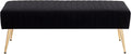 44 Inch Bedroom Bench, Upholstered Tufted Striped Fabric Ottoman Benches by FurnilivingFurnitureforHome