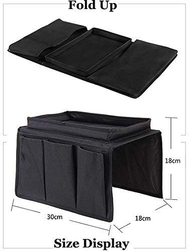 5 Pockets TV Remote Control Holder Couch Sofa Tray Armrest Organiser Oxford - Image 6