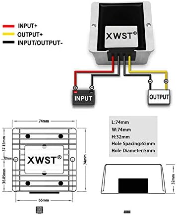 DC 24V to DC 12V Step Down Output 15A 180W Reducer Regulator Buck Converter Module for Auto Car Truck Vehicle Boat Solar System (15A)