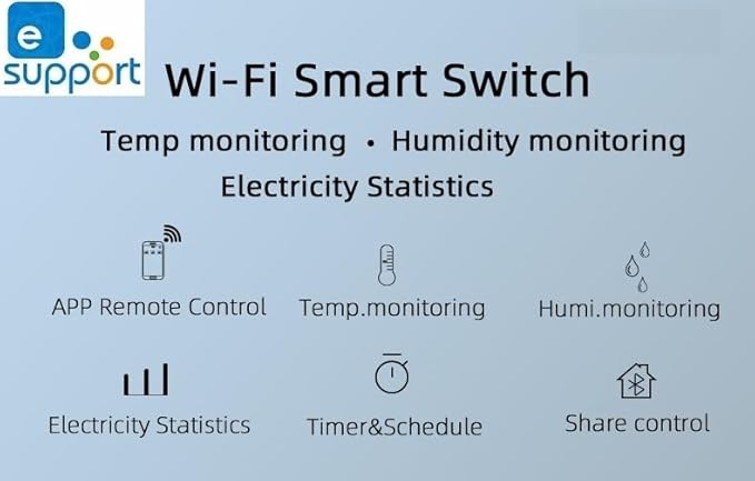 Yitouniu eWeLink WiFi Smart TH16 Switch 16A Temperature and Humidity Controller, Wireless Remote Control with Energy Consumption Monitoring, Compatible with Alexa Google Home
