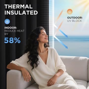 Joydeco Blackout Curtains 72 Inch Length 2 Panels Set, Thermal Insulated Long - Image 3