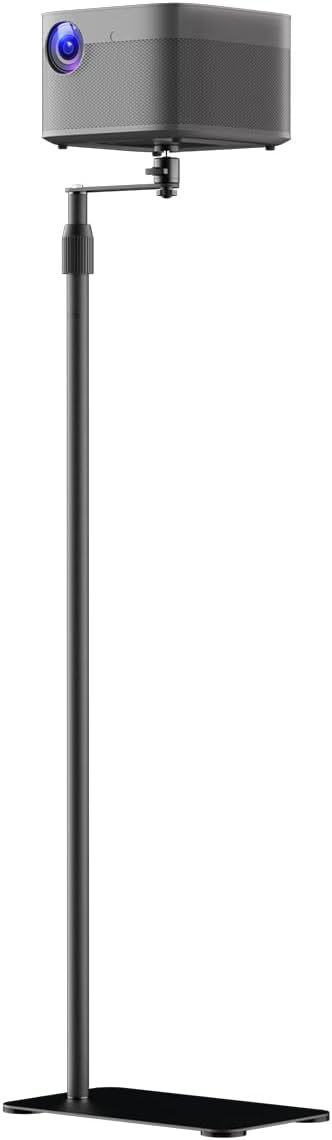 suptek 63.9” Extendable Projector Stand Against Wall Hidden Stand, 360°Swivel, Height Adjustable, Mini Projector Mount Bracket, Compatible with Home Office Video Vlog DVR Camera, PR001FPL