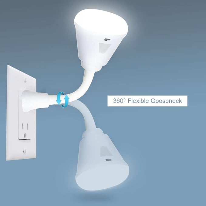 eyesfon Plug in Motion Sensor Night Light, LED Infrared Sensor Light 6W Light AC 85-265V PIR Infrared Sensor Motion Detector Light Bulb Lamp (White Light, US Plug)