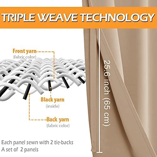 Blackout Curtains for Bedroom, 52 x 54 Inches Long, 2 Panels | Thermal - Image 3