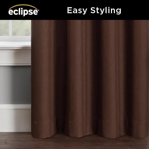 Eclipse Kendall Thermaback Blackout Curtain Set, Chocolate Brown - Image 5