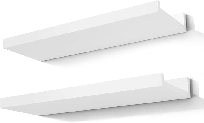 White Floating Shelves for Wall Decor, 14 in Shelf by Unknown