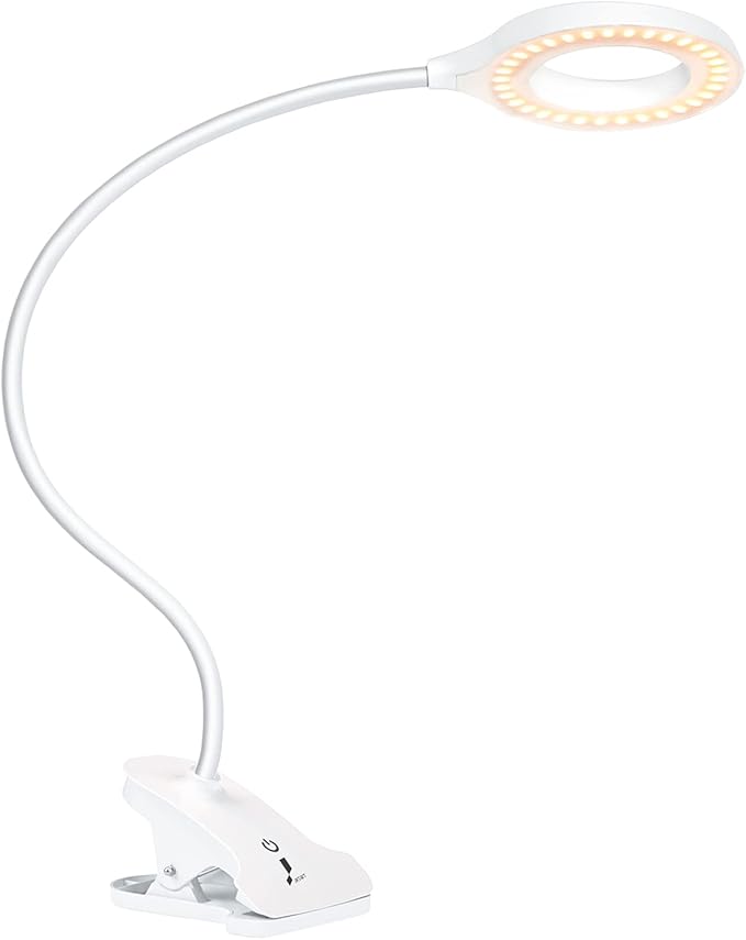 Desk Lamp, JKSWT Clip on Light Reading Light Ring Light LED by JKSWT