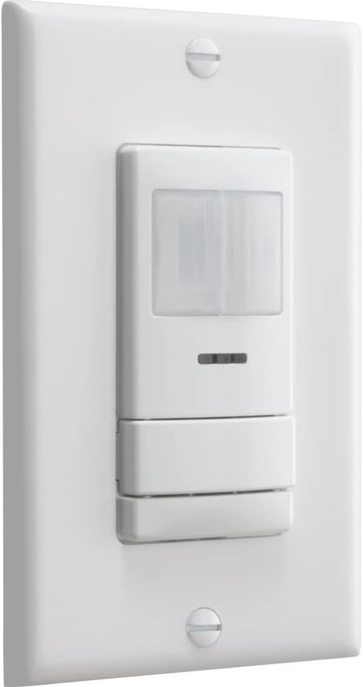 SensorSwitch Wall Mount Motion Sensor Switch, Passive Infrared Wall Switch and Occupancy Sensor and Dusk-to-Dawn Photocell, WSX Series, Single Relay, White