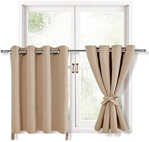 RV Blackout Curtains for Bedroom 52 x 36 Inches Long Beige 2 Panels | Thermal by Hiasan