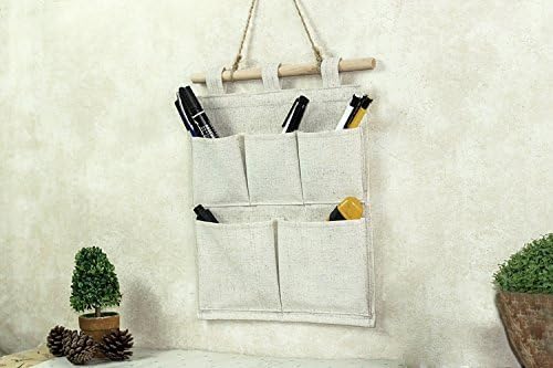 Co-link Linen/Cotton Fabric 5 Pockets Wall Door Closet Hanging Storage Bag - Image 4