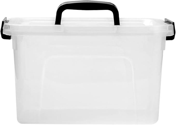 JUJIAJIA 6 Quart Clear Storage Latch Box/Bins, 6-Pack Plastic Container with Latches and Lid