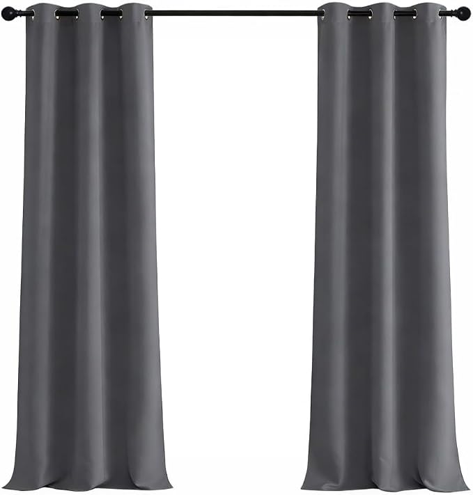 NICETOWN Grey Light Blocking Curtains 96 Inches Long 2 Panels by NICETOWN