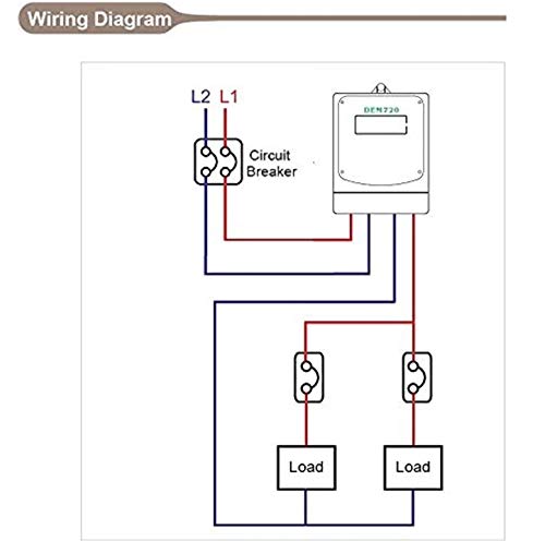 DAE DEM720-2P, 240V Electric kWh Submeter, RS485, 1P2W (2 hot wire), 50A, Internal CT