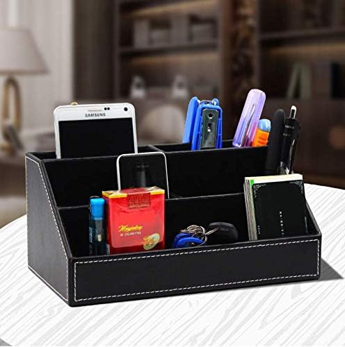 Black PU Leather Remote Controller Holder TV Guide CD DVD Controller Organizer - Image 7