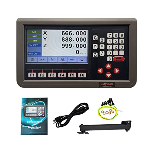 Baykunl 3 Axis DRO Digital Readout for Metal Milling Machine Lathe Machine Tool 470mm+970mm+270mm Magnetic Scale 5um IP67 Sealing Protection 18" x 38" x 10 "